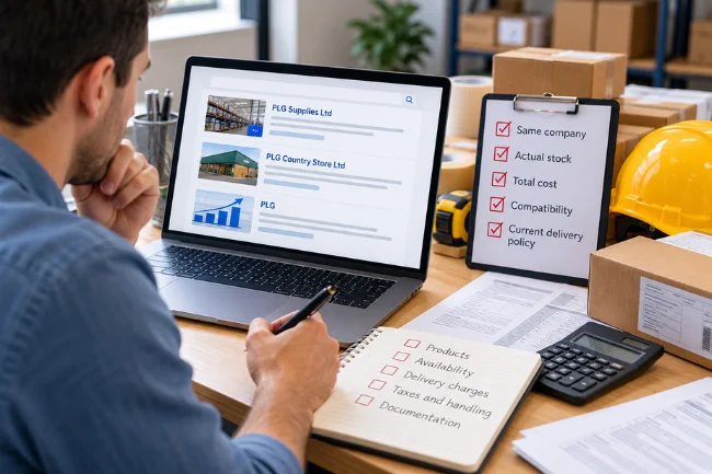 PLG Supplies supplier research checklist