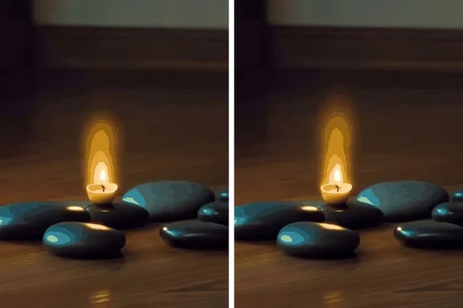AI Candle Video Before and After Frames