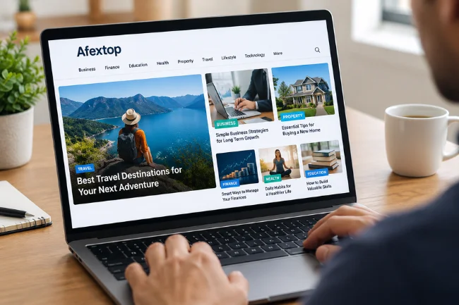 Afextop.com website showing articles and categories