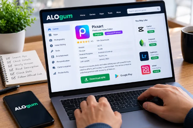 ALOgum Website APK Listings and Download Options