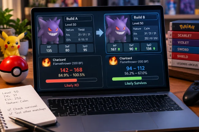 Calculate Pokemon Damage with EVs IVs and Nature