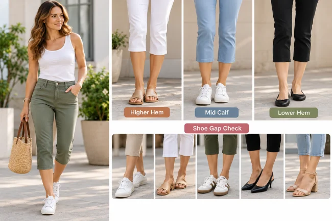 Capris fit and hemline guide