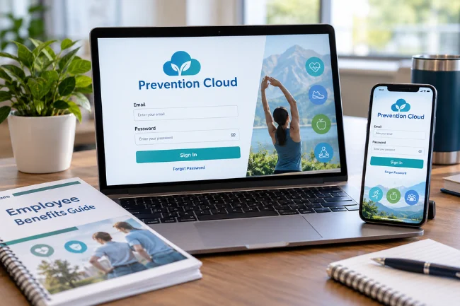 Prevention Cloud account login on laptop and smartphone