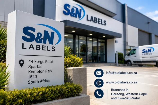 S&N Labels contact details and South Africa location