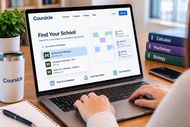 Coursicle school search for college course registration