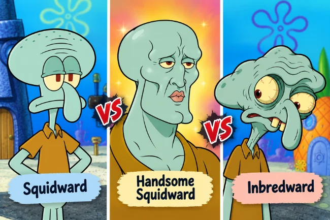 Inbredward vs Handsome Squidward comparison