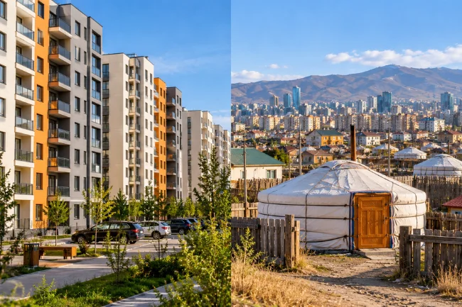 Oronsuuts apartments and traditional Mongolian gers
