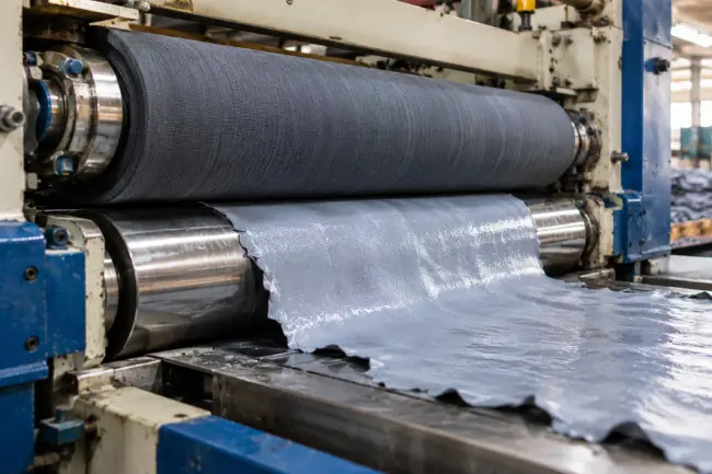 Sammying machine pressure rollers processing wet leather