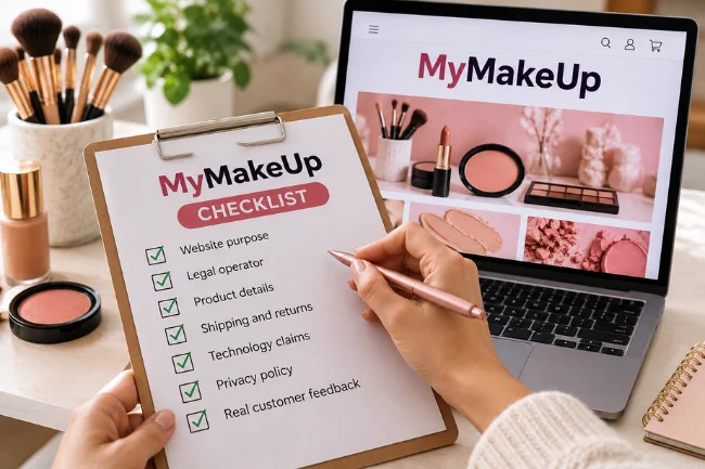 MyMakeUp.com website verification checklist