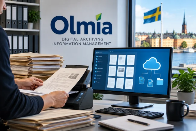 Olmia AB digital archiving in Sweden