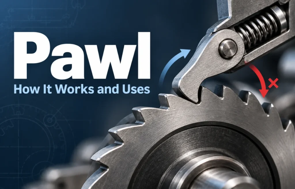 Pawl and ratchet mechanism showing one-way motion