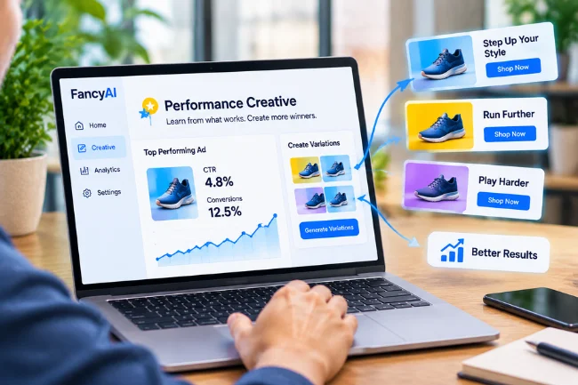 FancyAI Skills ad performance and creative variations
