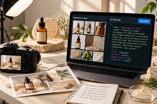 GPT Image 2.5 API beauty product setup