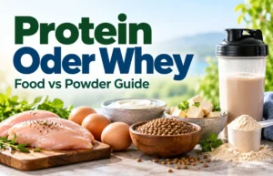 Protein Oder Whey food and powder comparison