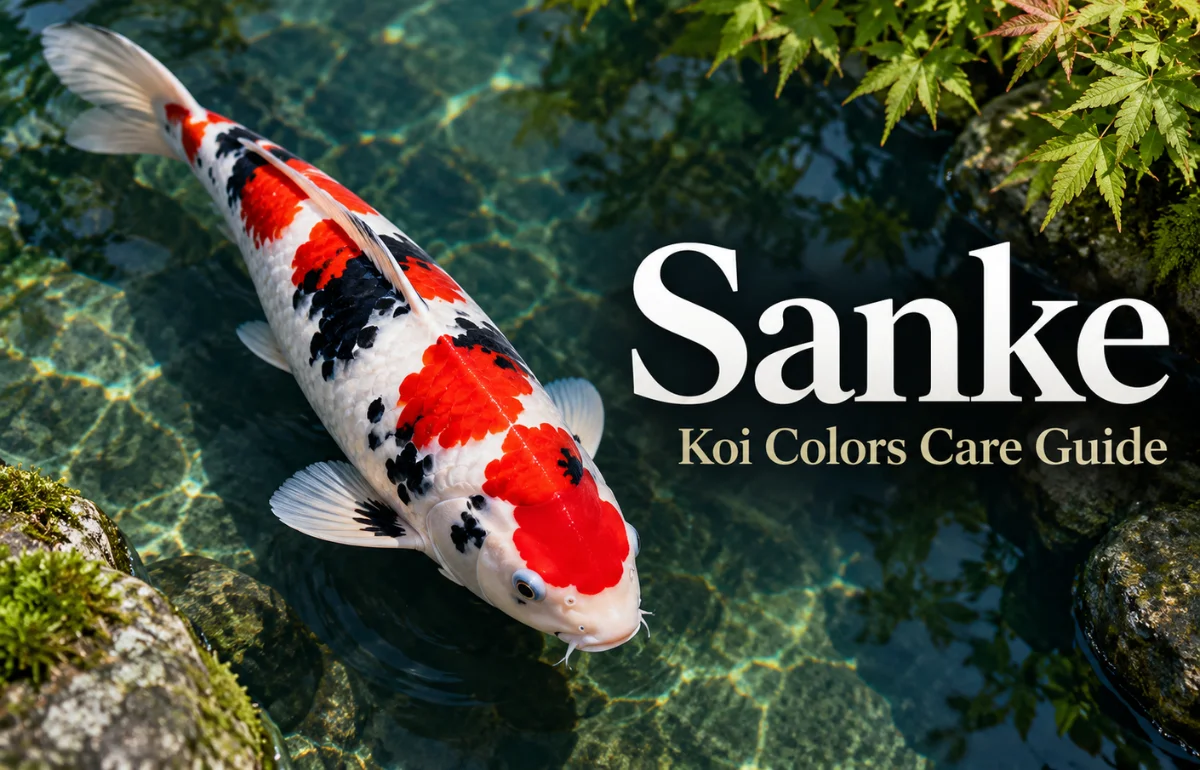 Sanke koi fish with red, white and black markings