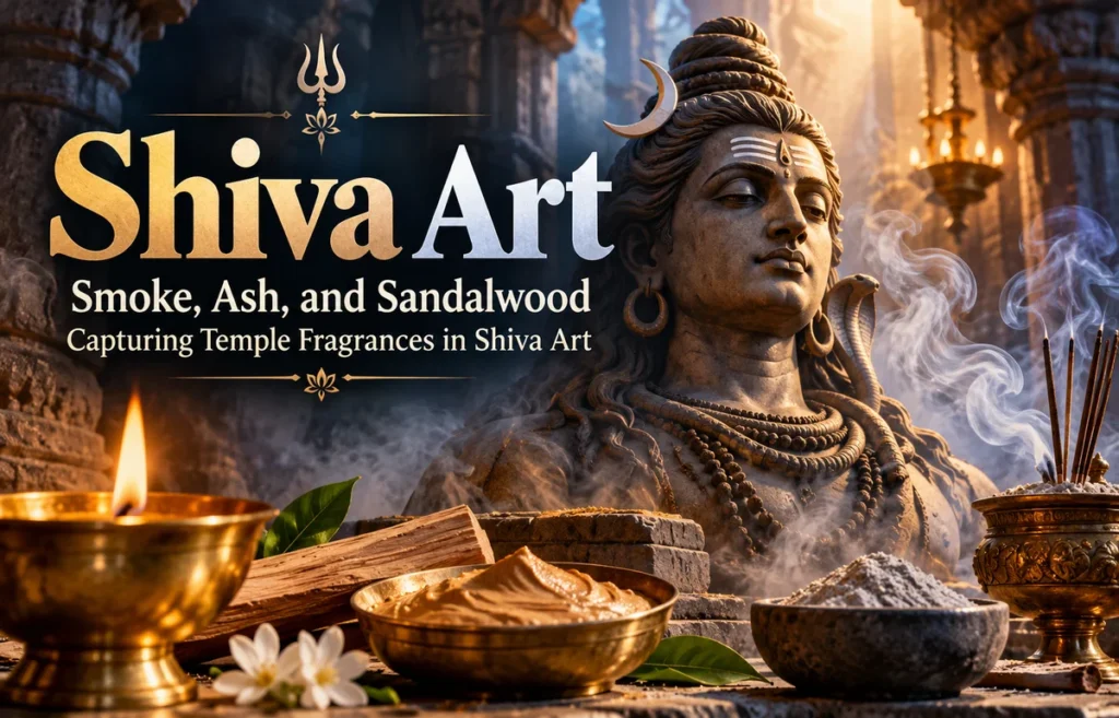 Shiva Art with Temple Incense Smoke