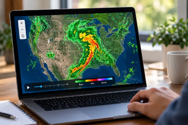Intellicast interactive weather radar loop