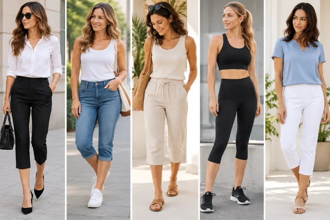 Five styles of Capris