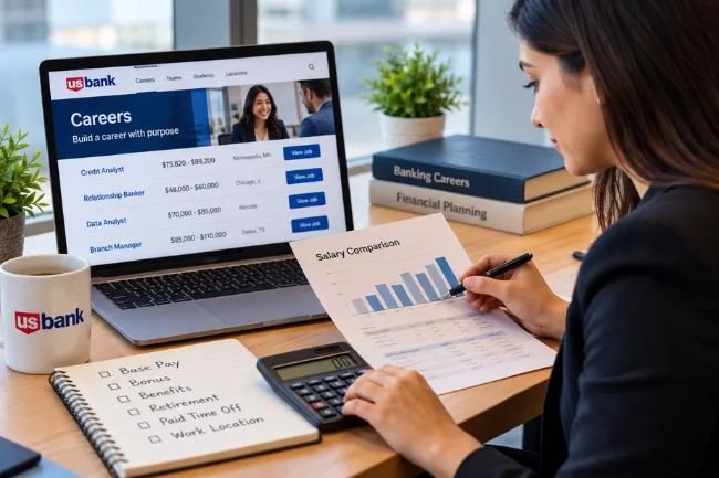 US Bank Careers salary and benefits comparison