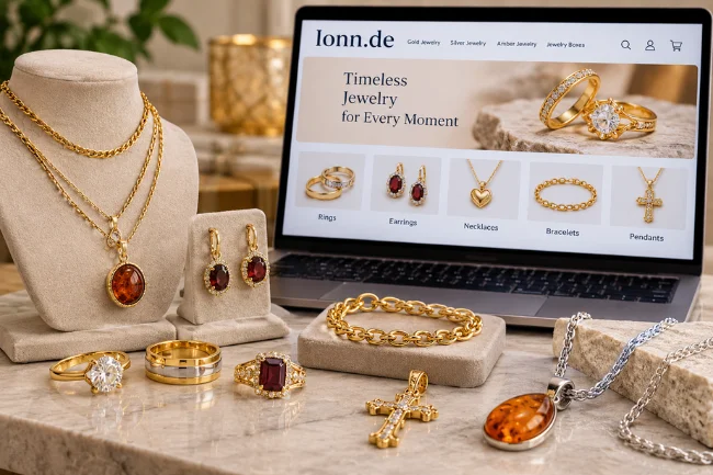 Ionn.de 585 gold jewelry collection with rings and necklaces