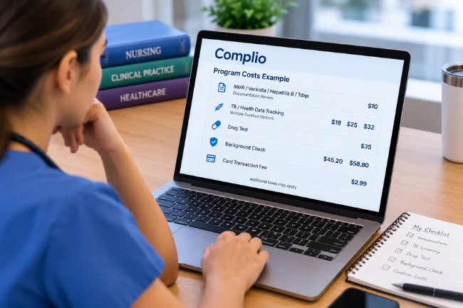 Complio costs and fees for healthcare students