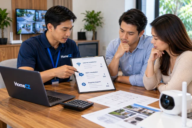 HomeCZ internet and CCTV installation cost consultation