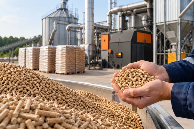 ImportPellet wood pellets for industrial heating