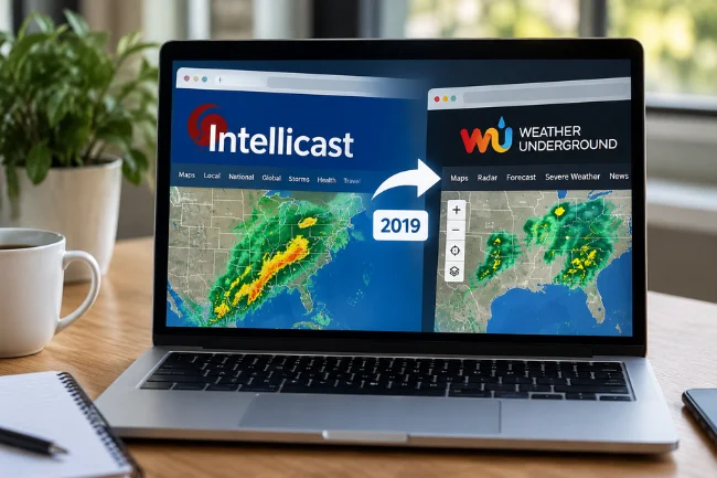 Intellicast transition to Weather Underground in 2019