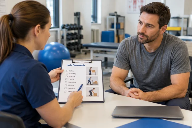 FCE medical history and job demands review