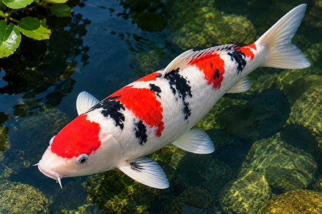 High-quality Sanke koi with balanced body shape