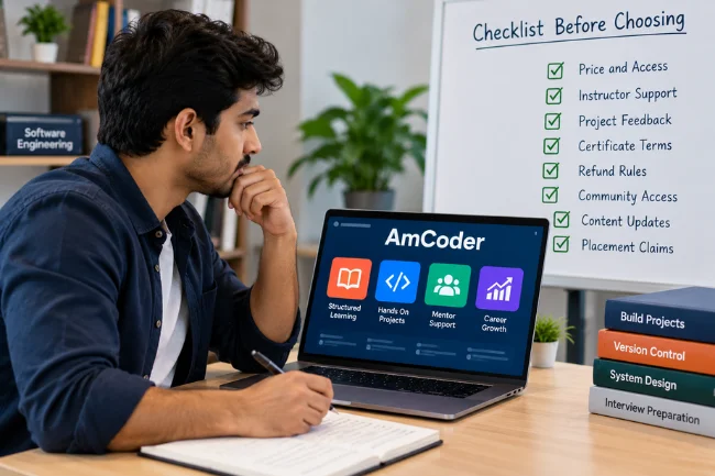 AmCoder platform evaluation checklist