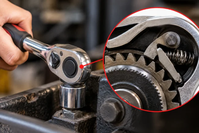 Pawl mechanism inside a ratchet wrench