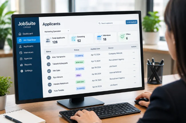 JPosting applicant tracking dashboard