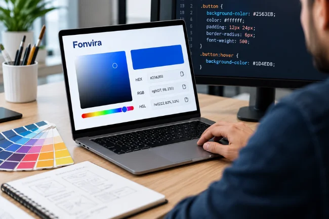 Fonvira color picker for web developers