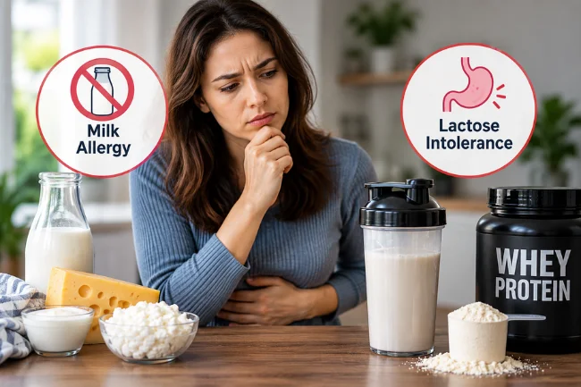 Protein Oder Whey milk allergy and lactose intolerance