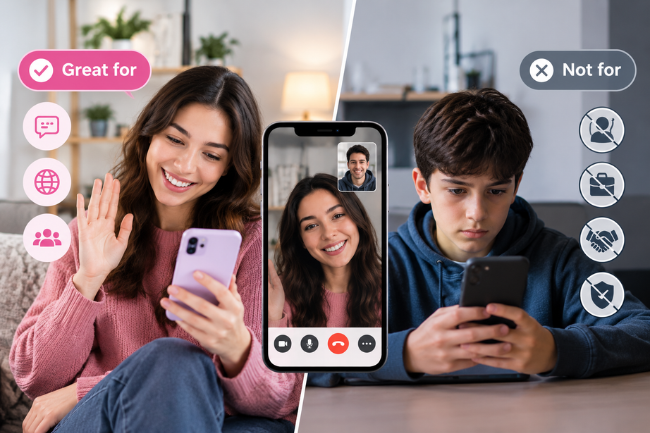 Pink Video Chat for adults and safe online conversations