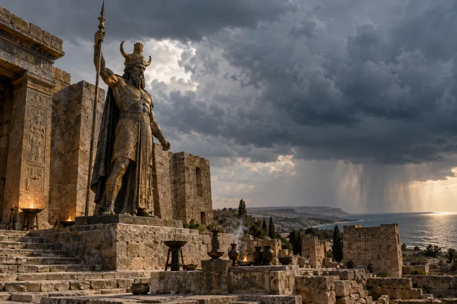 Baal statue at an ancient Canaanite temple