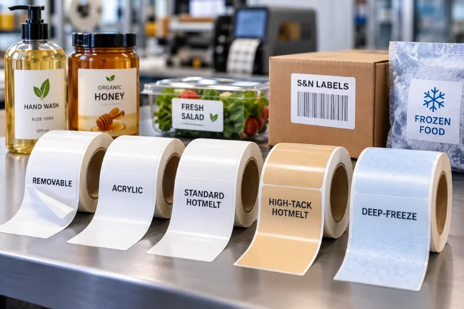 S&N Labels adhesive types for product packaging
