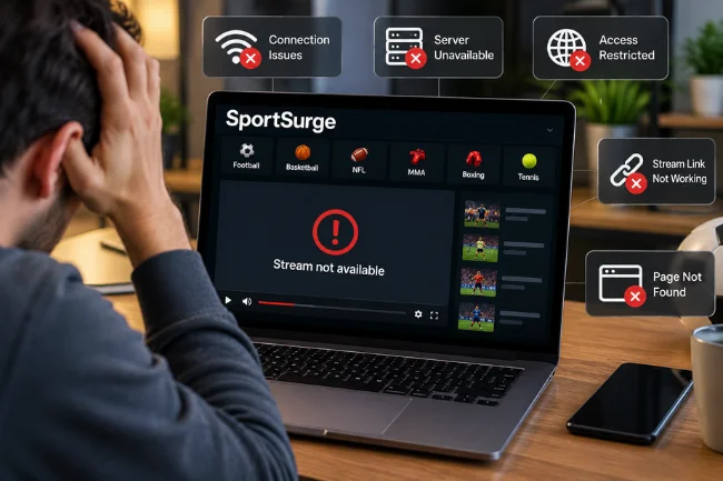 SportSurge not working with streaming error on laptop