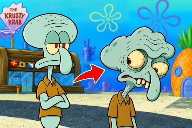 Inbredward and Squidward meme comparison